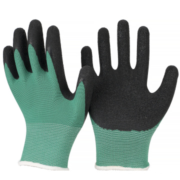 Polyester Liner Blumen Gartenhandschuhe getaucht Latex Safety Working Gloves